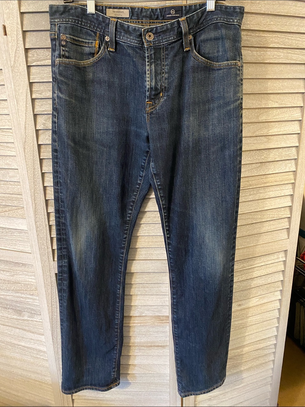 Ag Adriano Goldschmied Men’s Dark Blue Straight-Leg Jeans